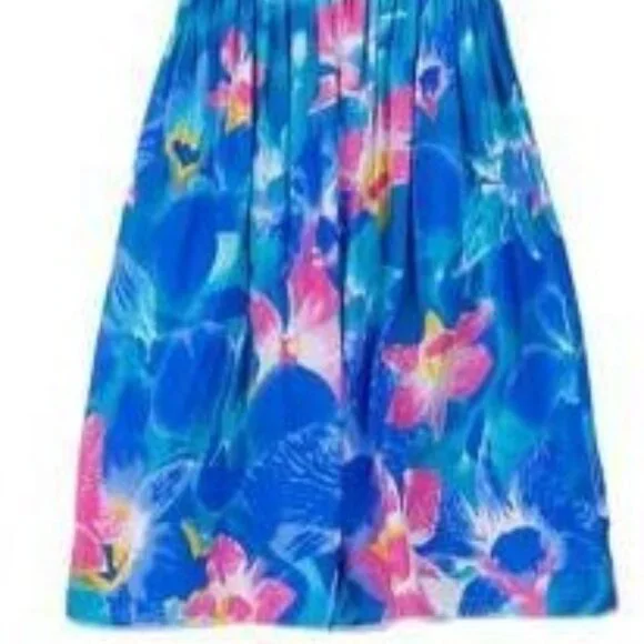 Women's Small Beach Spaghetti Straps Sundress Blue Pink Floral Summer Dress NWT - Picture 5 of 16